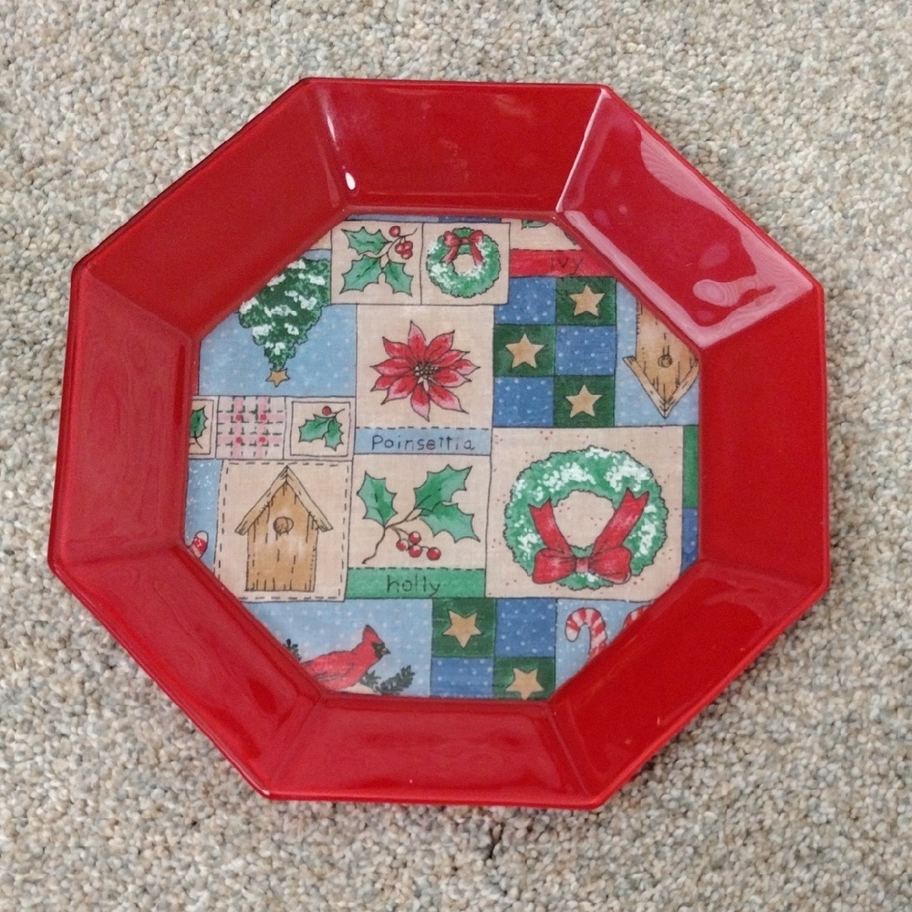 Festive Red Holiday Plate